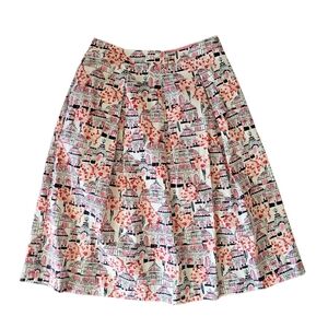 Boden Lola Pleated Pleated Skirt With Birdcage Botanical Pattern Size 4p